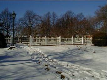 普雷斯科特公园冬季的正式花园